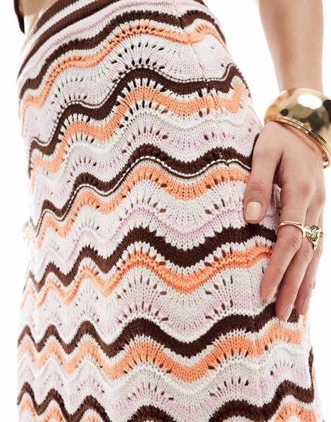 ASOS DESIGN knit skirt in wave stitch - part of a set