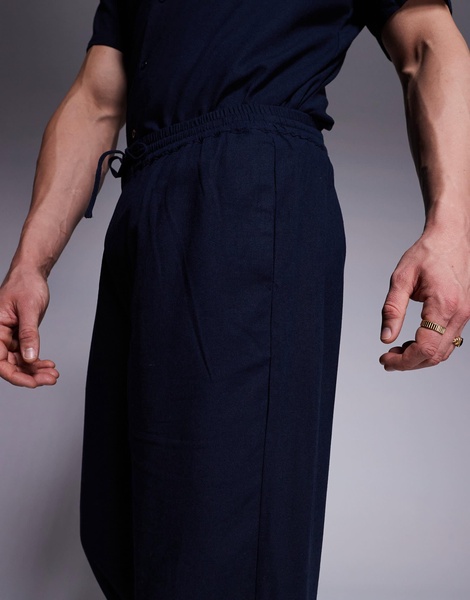 South Beach drawstring beach pants in slate blue