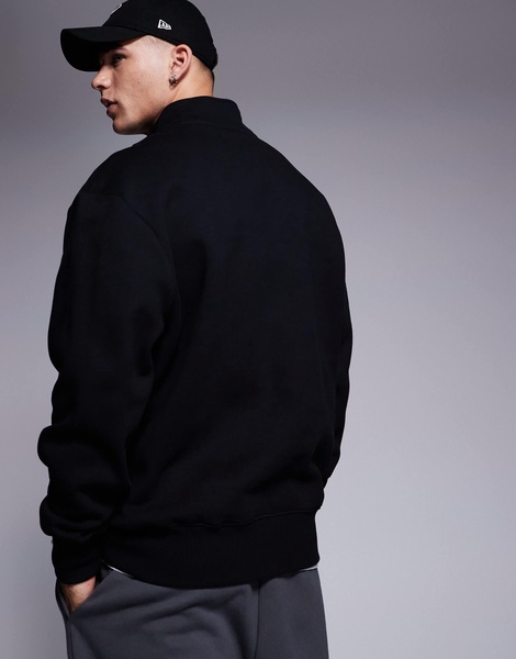 ASOS DESIGN premium heavyweight oversized quarter zip sweatshirt in black