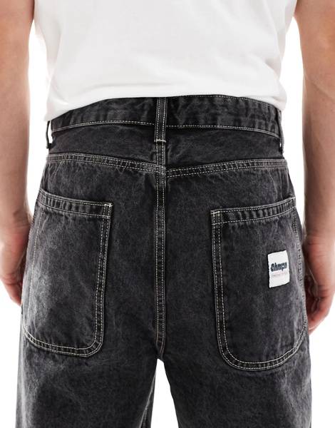 Bershka loose baggy fit jeans in black