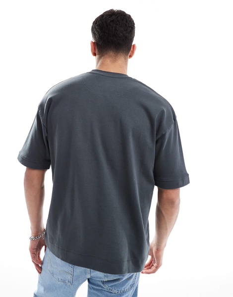 Brave Soul short sleeve premium T-shirt 300 gsm in charcoal gray