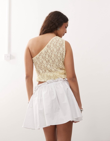 ASOS DESIGN poplin low rise micro mini skirt in white