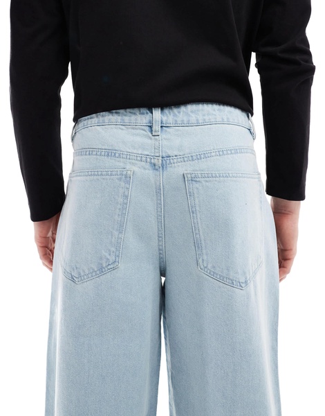 Another Influence wide leg denim jeans in bleached blue