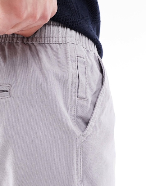 Brave Soul chino shorts with drawstring waist in gray