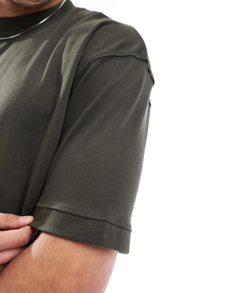 Brave Soul short sleeve premium T-shirt 300 gsm in khaki