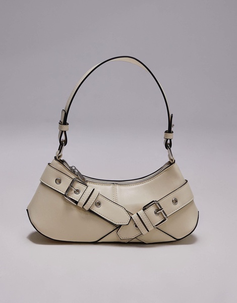 Topshop Saira buckle shoulder bag in lemon