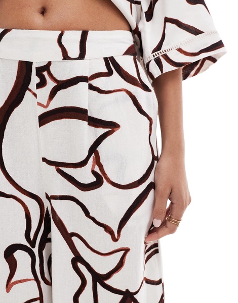 River Island abstract print pants in brown - part of a set