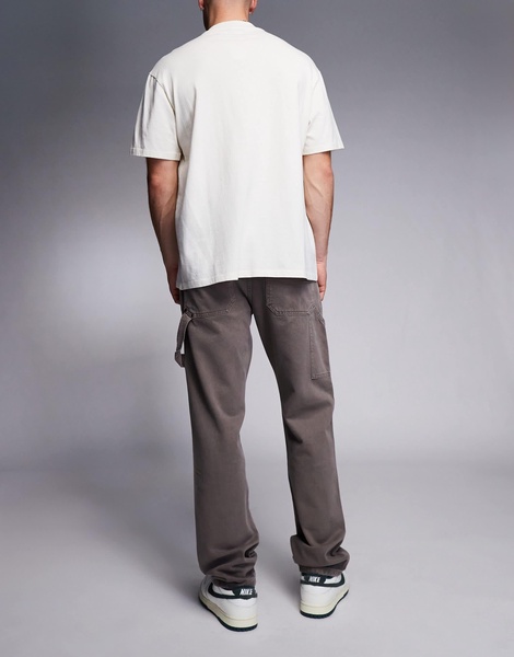 River Island relaxed carpenter jeans in brown