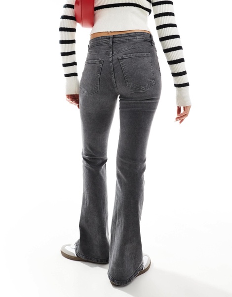 Bershka high waist flared jeans in gray