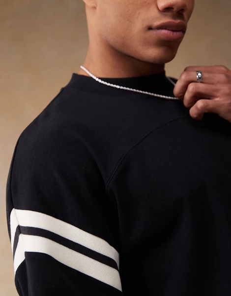 ASOS DESIGN oversized boxy T-shirt with white paneling in black