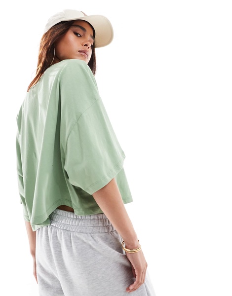 ONLY LA Pilates Club print cropped t-shirt in light green