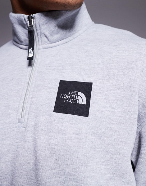The North Face Box Half Dome Quarter Zip Sweatshirt in gray