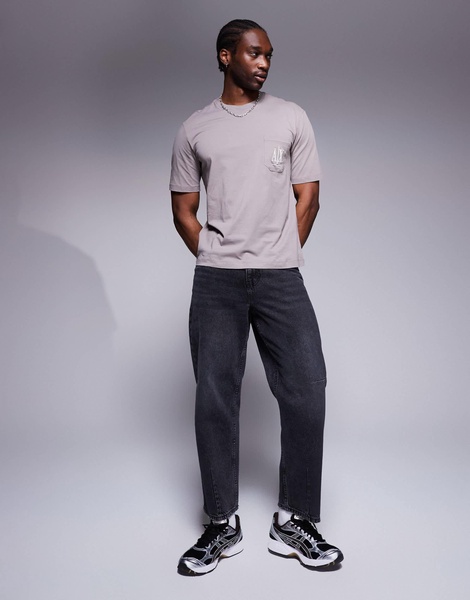 Armani Exchange pocket logo t-shirt in brown
