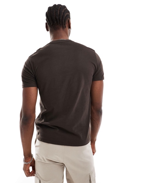 AllSaints Brace brushed cotton T-shirt in dark brown
