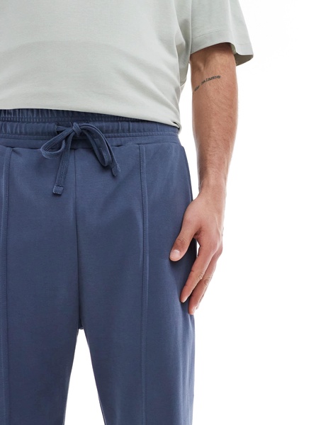 Bershka wide leg sweatpants in dark blue