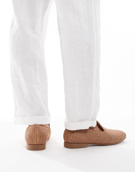 ASOS DESIGN loafers in natural weave