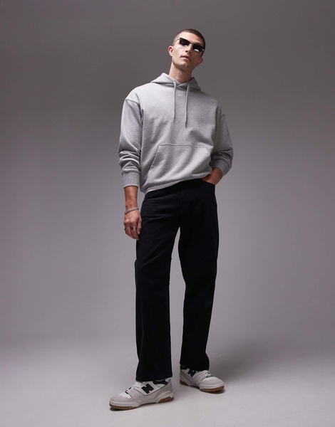 ARKET cord relaxed leg pants with five pocket detail in black