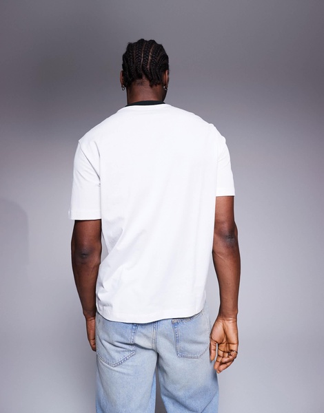 Armani Exchange ringer t-shirt with chest logo in white