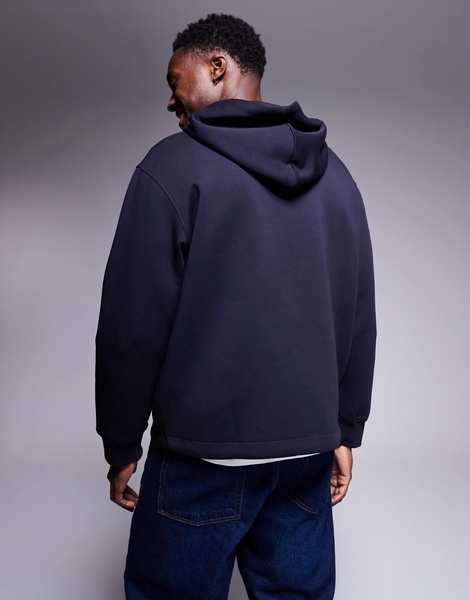 Armani Exchange central logo hoodie in navy
