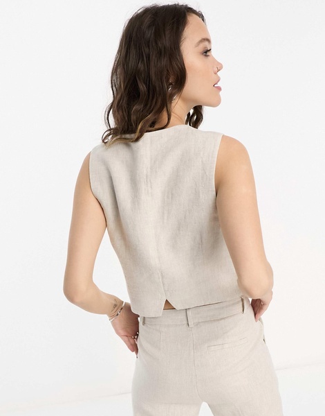 & Other Stories linen mix vest in beige