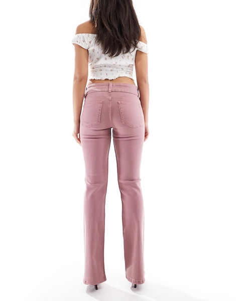 Bershka low rise straight leg jeans in blush pink