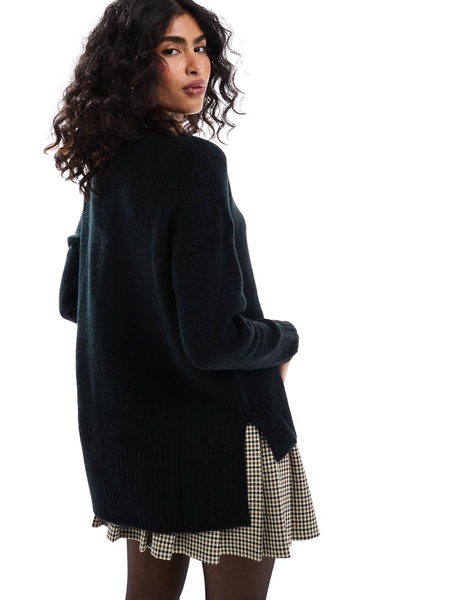 Vero Moda oversized high neck sweater in black