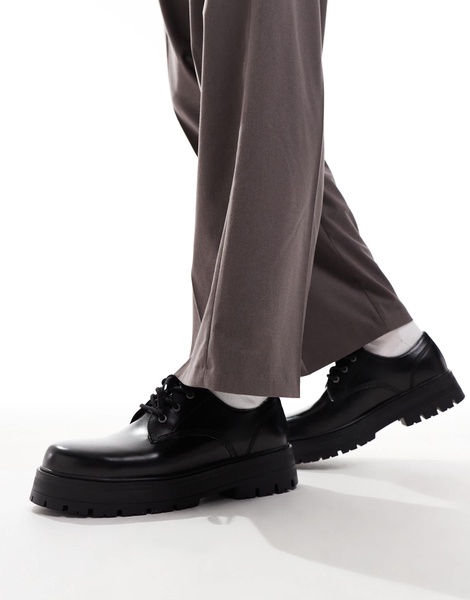 Bershka lace up shoes in black