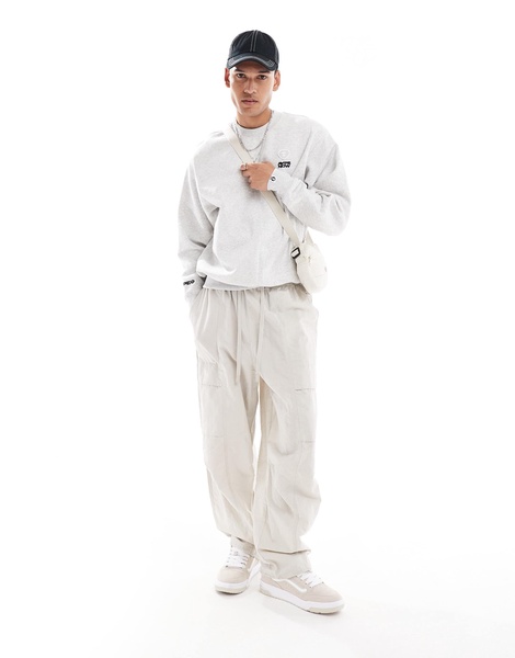 Aape By A Bathing Ape heart crew neck sweatshirt in gray heather