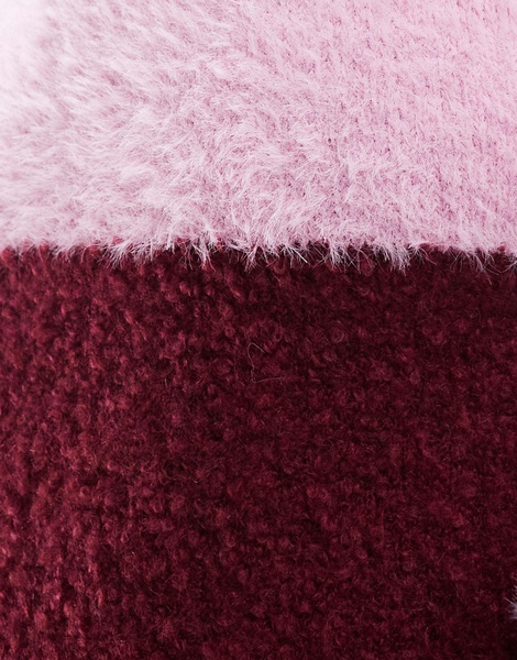 Brave Soul high neck sweater in burgundy and lilac stripe