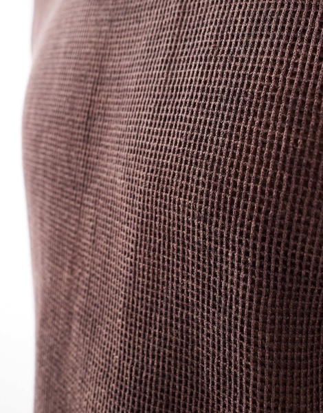 Bershka oversized mesh T-shirt jersey in brown