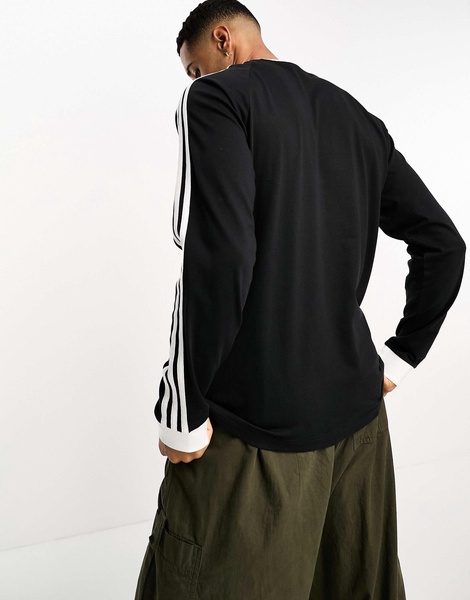 adidas Originals Adicolor 3-Stripes long sleeve T-shirt in black