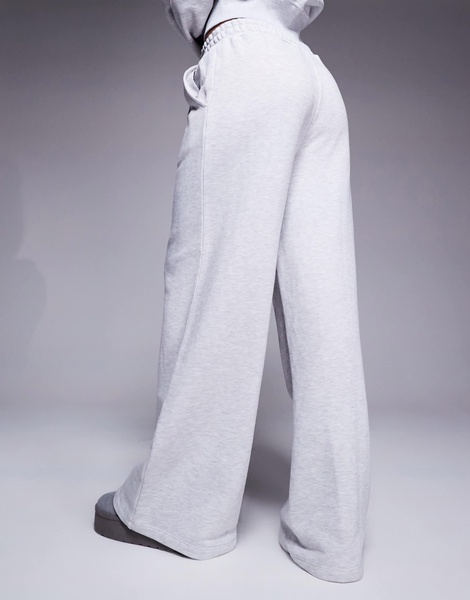 Weekend Collective wide leg pintuck sweatpants in gray heather
