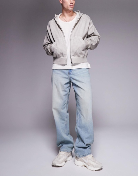 ASOS DESIGN baggy jeans in light wash blue