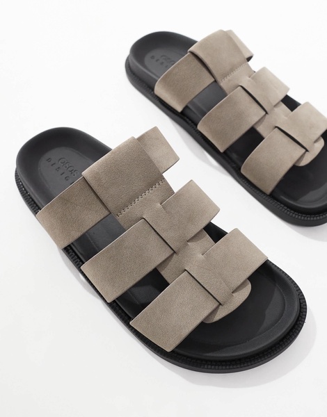 ASOS DESIGN strap sandals in gray