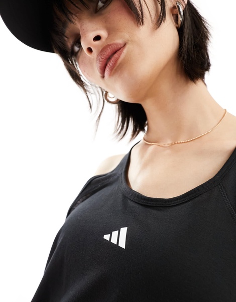 adidas Train Essentials Racerback tank top in black