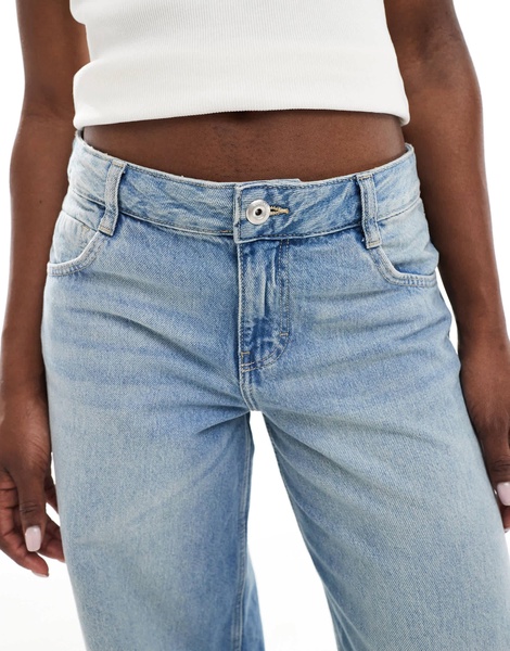Bershka baggy wide leg jeans in light blue