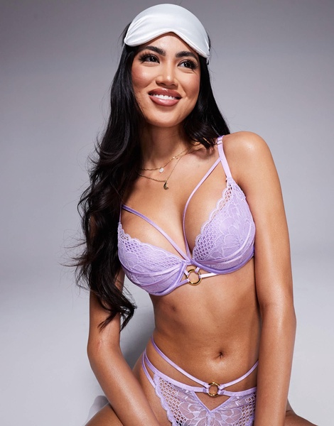 Ann Summers Compelling padded plunge bra in lilac