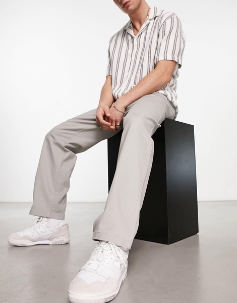ADPT wide fit chinos in light gray