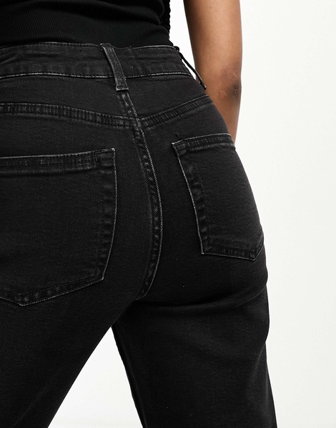 ASOS DESIGN Tall slim fit comfort mom jeans in washed black