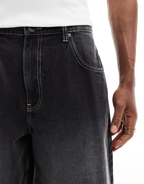 Bershka super baggy jorts in black