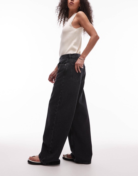 ARKET Cloud low rise baggy wide leg jeans in light gray