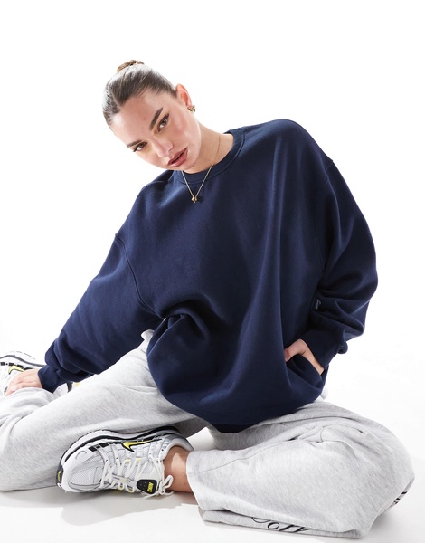 Bershka oversized sweatshirt in navy