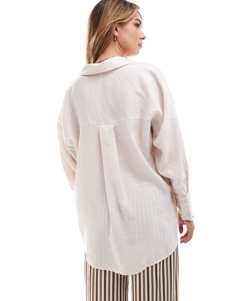 ONLY oversized long sleeve textured shirt in stone