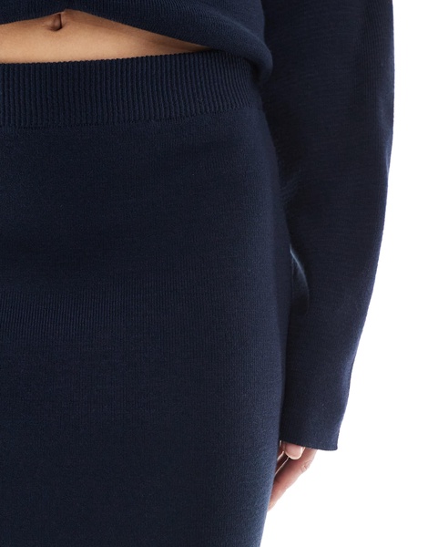 ASOS DESIGN knit structured mini skirt in navy - part of a set