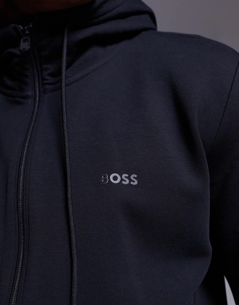 BOSS Green Saggy full zip hoodie regular fit in black - part of a set