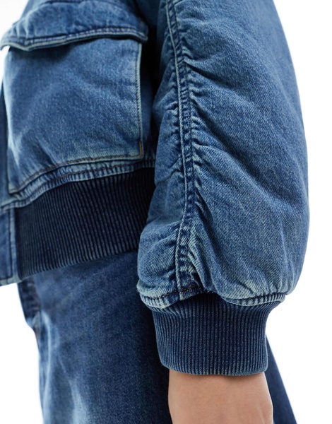 Levi's denim bomber jacket in mid wash blue