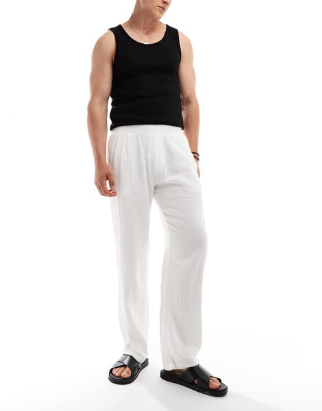 Bershka textured pants in white - part of a set