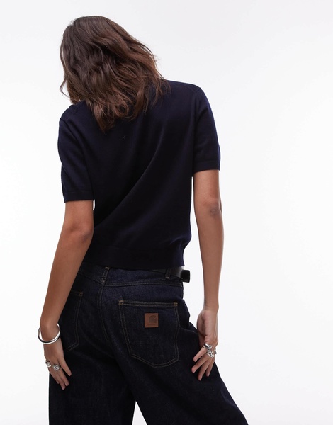 ARKET merino wool T-shirt in navy