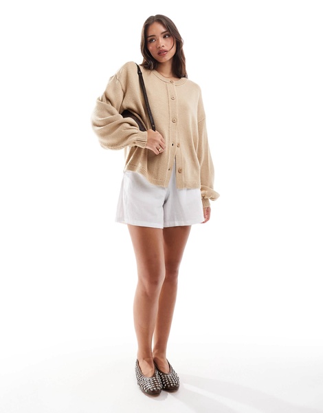 ASOS DESIGN knit oversized cardigan in brown