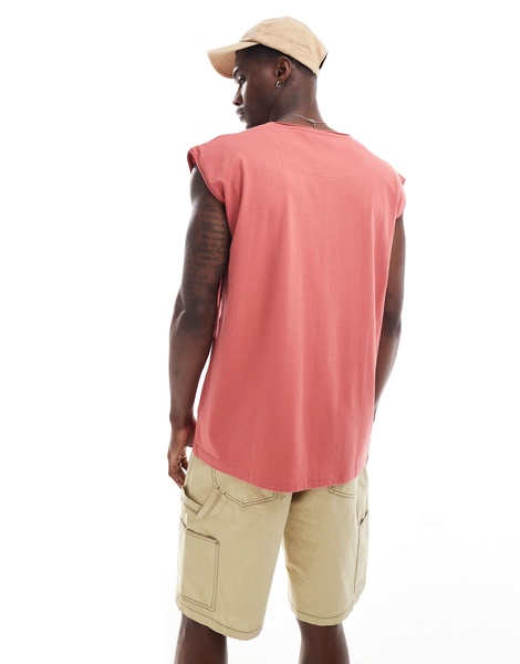 Brave Soul raw edge tank in mineral red